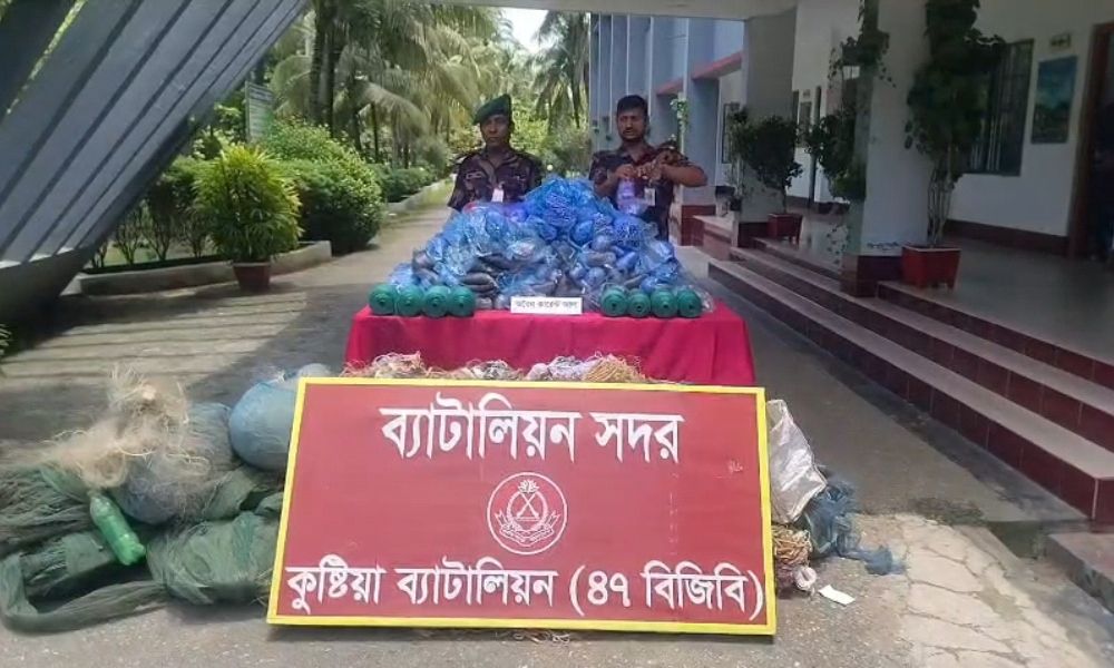 কুষ্টিয়া সীমান্তে পৃথক অভিযানে প্রায় ৬ কোটি টাকার ভারতীয় জাল ও মাদক জব্দ
