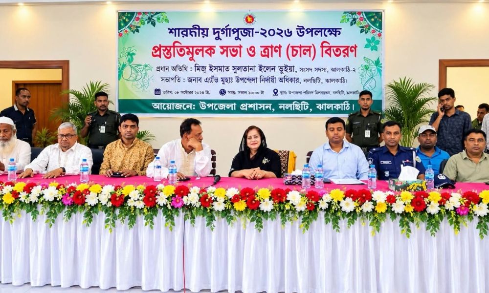 দুর্গাপূজার নিরাপত্তা নিয়ে নলছিটিতে প্রস্তুতিমূলক সভা